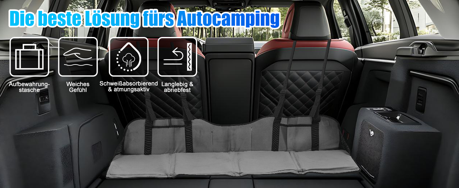 Розширювач для заднього сидіння автомобіля, килимок-матрац, сірий, фланель | Розширювач для SUV, MPV, компактних авто