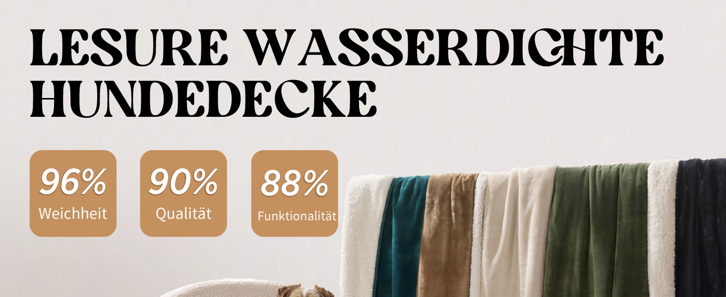 Водонепроникний коврик для собак середнього розміру 80x100 см, миючий, м'який, кремовий колір