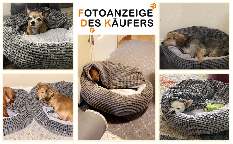 Кругле ліжко для собак та котів середніх розмірів JOEJOY, м'яке, з подушкою, 66x66x15 см, сіре