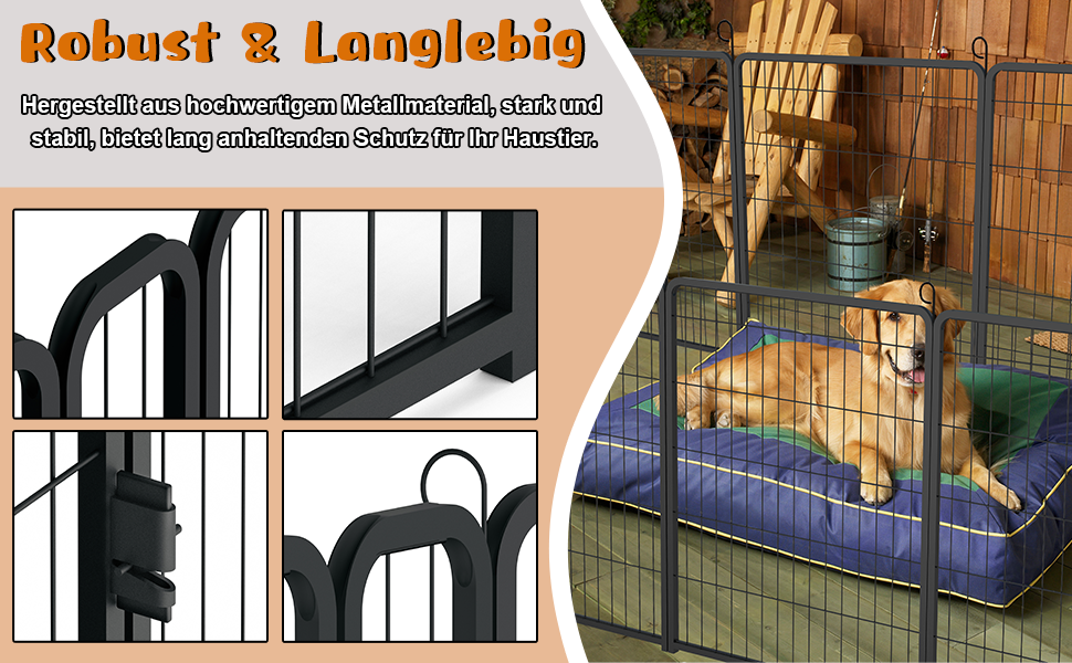 Вольєр для цуценят Froadp 6-TLG, 65 x 80 см: загон для собак, вольєр, огорожа, 6 елементів