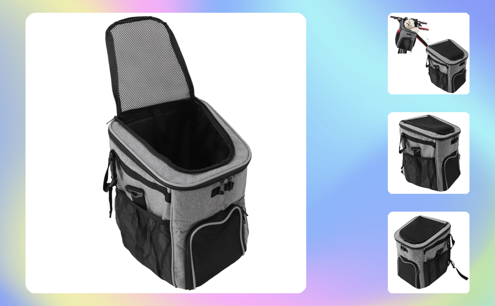 Корзина для собак у велосипед, велика місткість, водовідштовхувальна, дихаюча, з легким монтажем та очищенням, сумка для перевезення тварин на велосипеді (сірий)