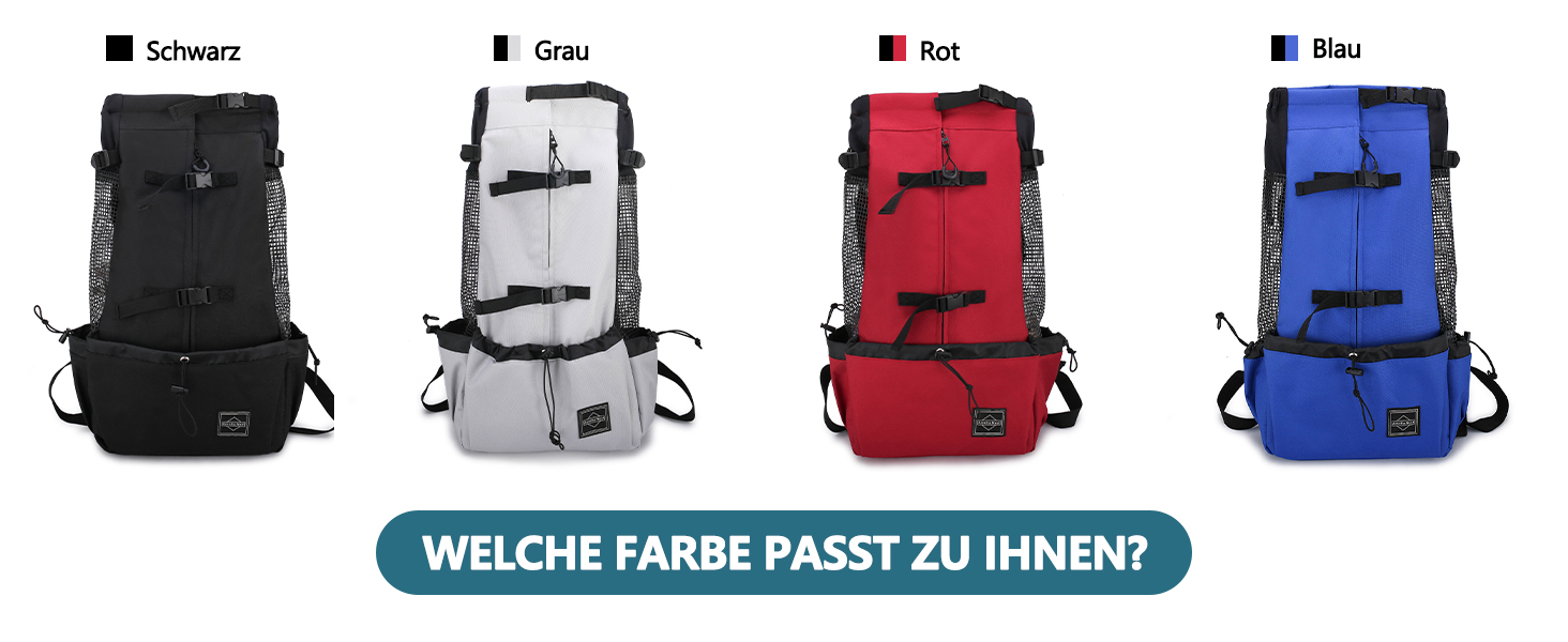 Рюкзак-переноска для собак Galatée, регульований, з вентиляцією, для походів, трекінгу та подорожей (S, чорний)