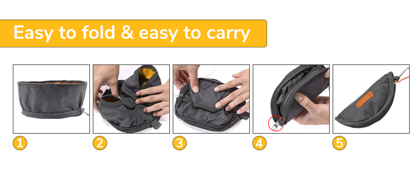 Набір мисок для собак LumoLeaf (2 шт.): дорожні, складані, 2L та 2.4L об'єм, для подорожей, легкі, для води та корму