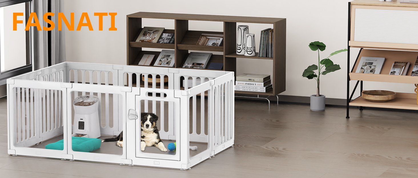 Клітка для цуценят FASNATI з акрилу, 60 см, прозора, для маленьких собак, 10 панелей, 150 x 100 x 60 см