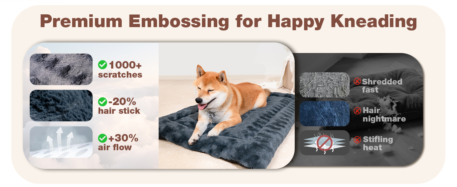 М'яка лежанка для собак Mora Pets: зручна та миюча підстилка для маленьких, середніх та великих собак, 74 x 46 см, бежева