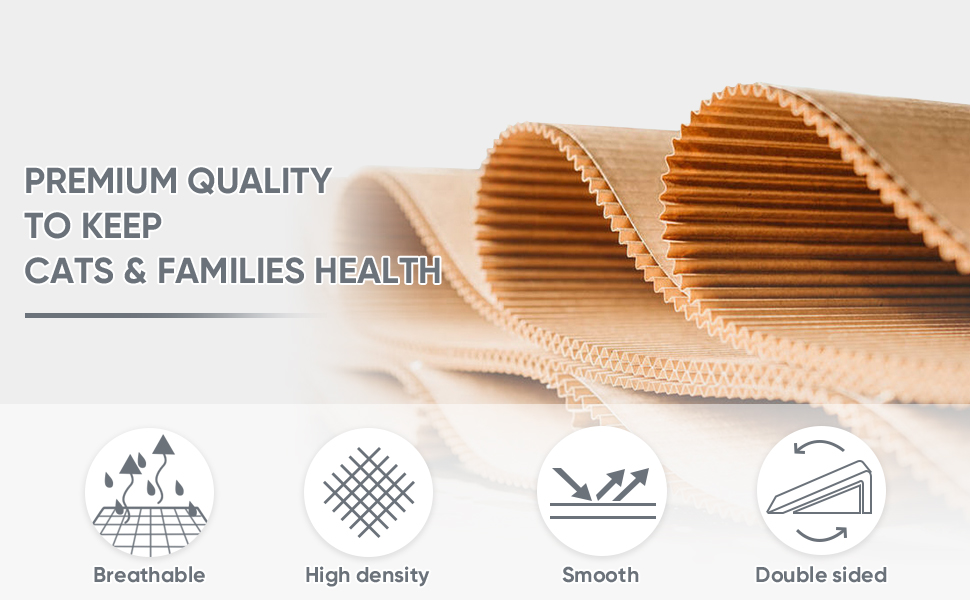 Furjoy Котячий Драпак Вертикальний 2-в-1, Драпак-Килимок, Лаунж, з Котячою М'ятою та Дзвіночком (50 x 24 x 20 см, 37 x 24 x 15 см)