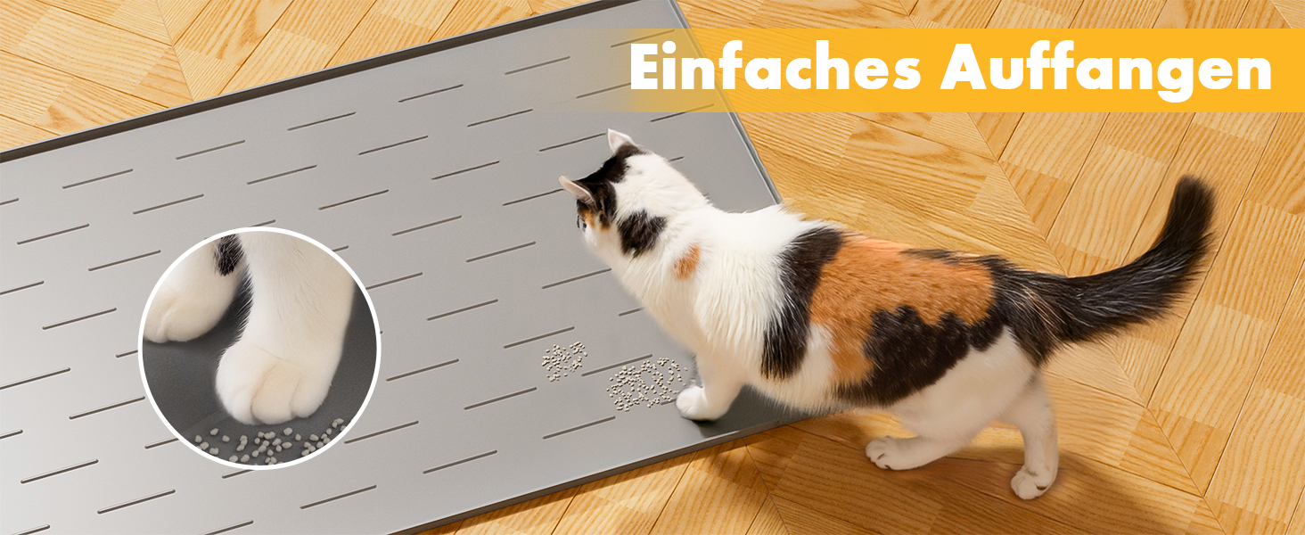 Килимок під лоток для котів Pieviev Katzenklo Matte, 86x56 см, сірий, вологостійкий, неслизький