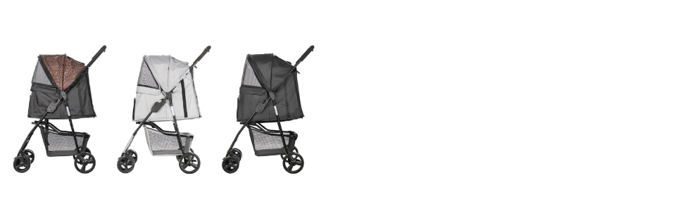Візок для собак Сенна сірий, зручний для прогулянок