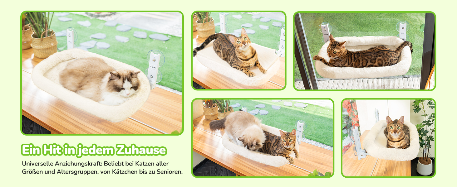 Кішка-гамак CATISM для вікна з подушкою, 52x30 см, до 20 кг, бежевий