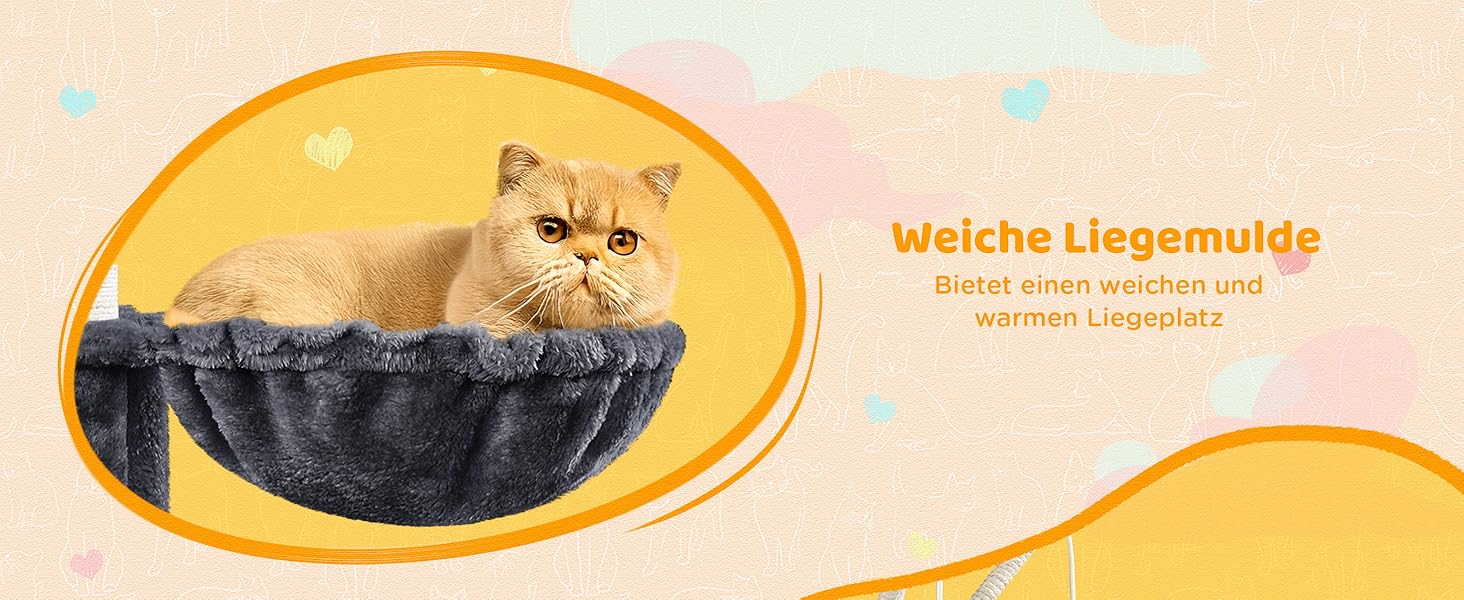 Котячий комплекс Yaheetech 170 см XL: кігтеточка, ліжко, гамак, іграшки, темно-сірий