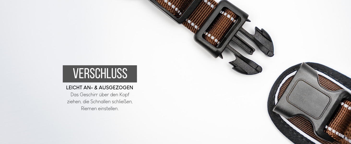 Нашийник для собак Lionto, розмір L, червоний, з м'якої нейлону, анти-тяга, з 2 кільцями та 4 регульованими ремінцями, з гумовою ручкою