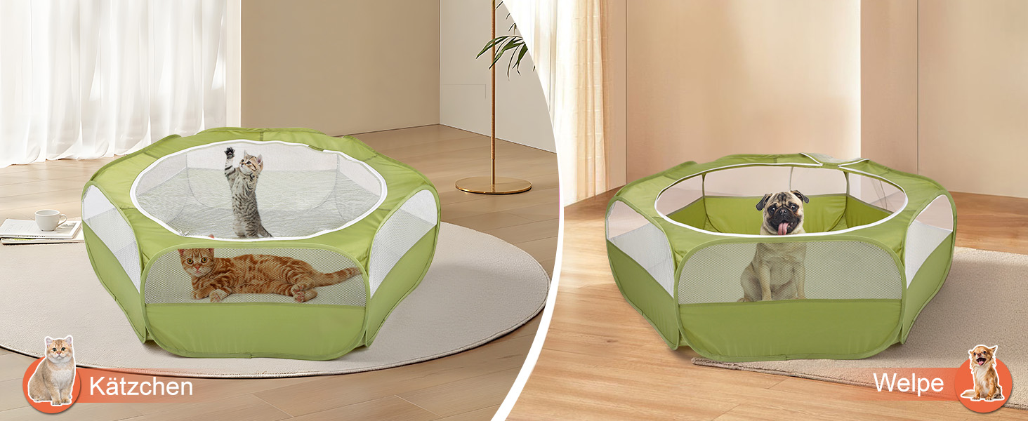 Pawaboo: вольєр для дрібних тварин, складаний, водовідштовхувальний. Підходить для кроликів, курей, кошенят, цуценят, хом'яків. З сіткою, блискавкою та нейлоновим дном – Indigo