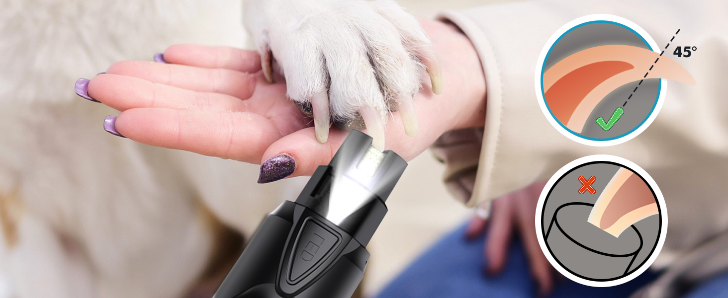 Шліфувальник для собак ETENTOUS: професійний, тихий, з 3 насадками та ножицями для догляду за кігтями. Підходить для собак великих, середніх та малих порід. Чорний колір.