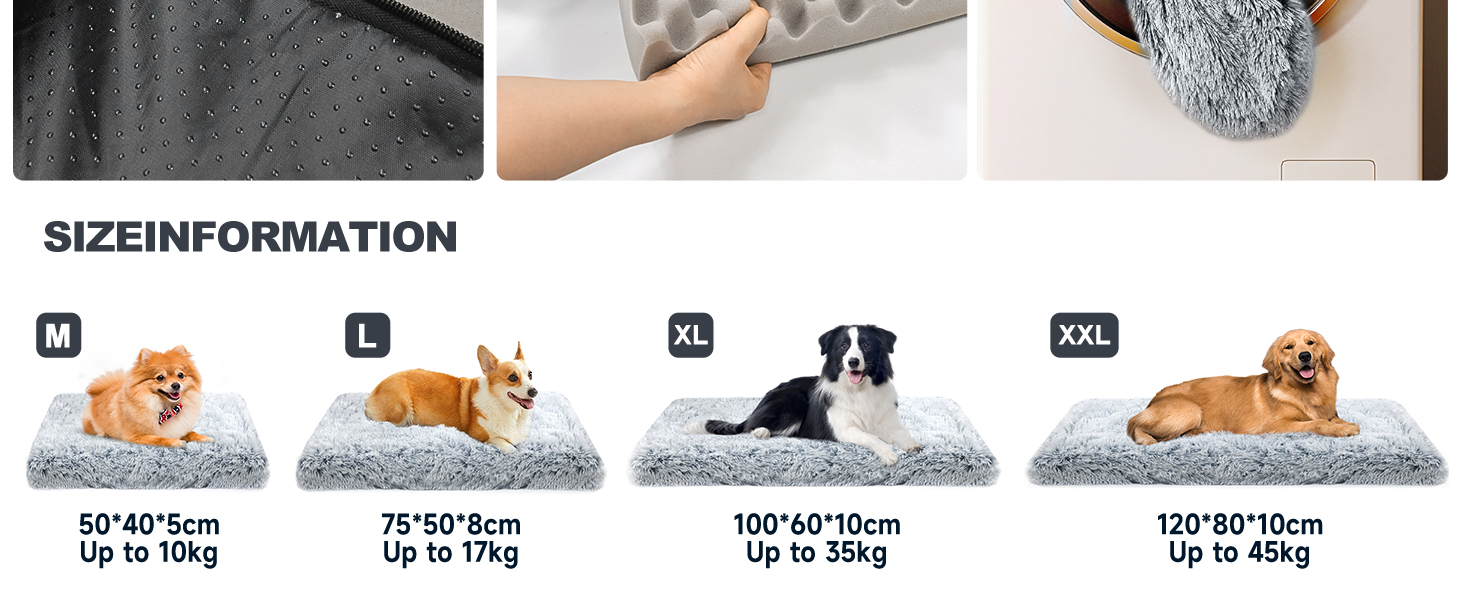 М'яке ліжко для собак, пухнасте килимок, ліжко-матрац для собак, омбре сірий, 75x50x8 см