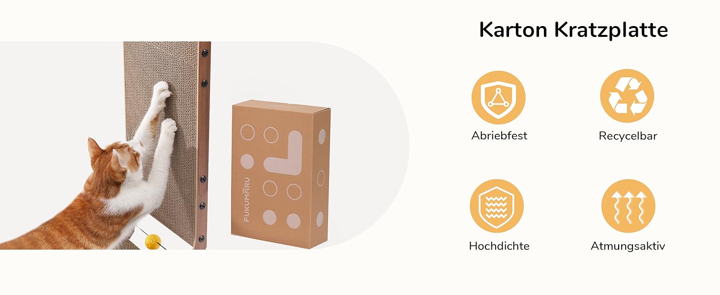 Котячий когтетоп FUKUMARU L-подібний, 68 см, з іграшкою, горіховий колір