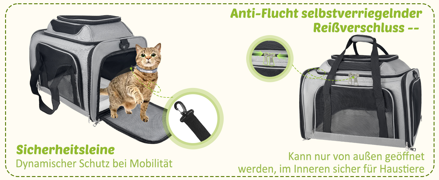 TOFFCAEA Транспортна сумка для кота/собаки, переноска для тварин, складана, 6 кг, для середніх собак та котів (чорна, 50 x 34 x 34 см)