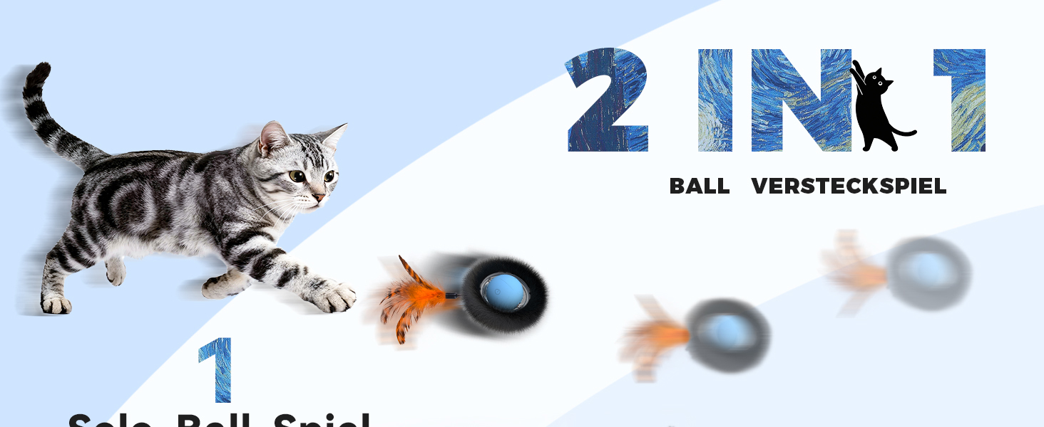 Іграшка для котів, інтерактивна кулька з лабіринтом, автоматична іграшка-мисливець з пір'ям, мисливська іграшка, подарунок для кота