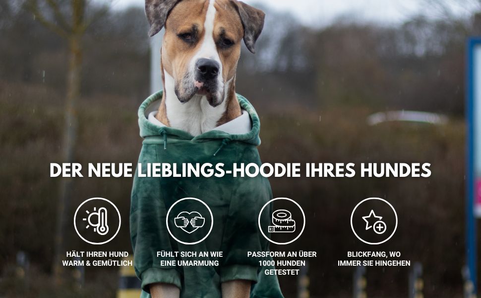 Світшот для собак Spark Paws з капюшоном, преміум-якість, м'який велюр, комфортний крій, заспокійливе флісове підкладка, підходить для всіх порід, Green Skydye, розмір 3XL (27-36 кг)