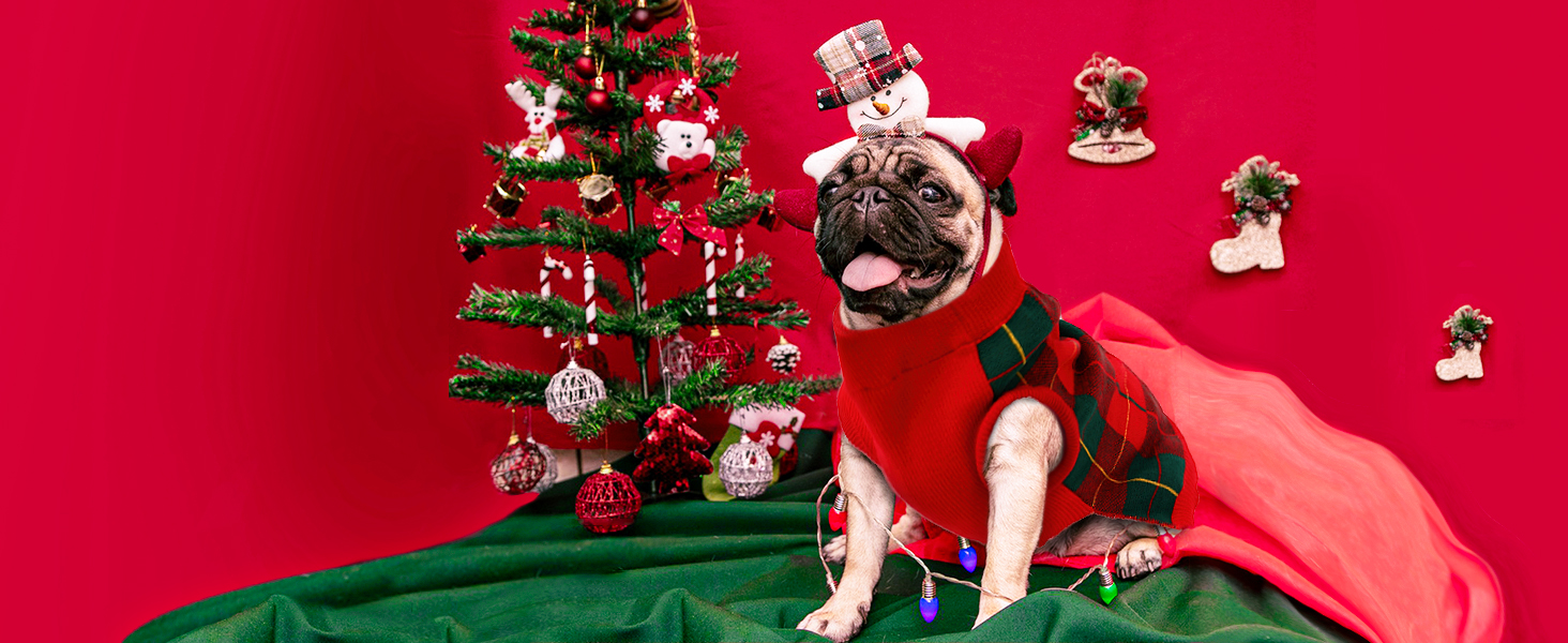 Пуловер для собак KATZINST, теплий флісовий пуловер для маленьких собак, різдвяний пуловер для Французького бульдога, Дакселя, Чихуахуа, Йоркшира, червоно-чорний, XS