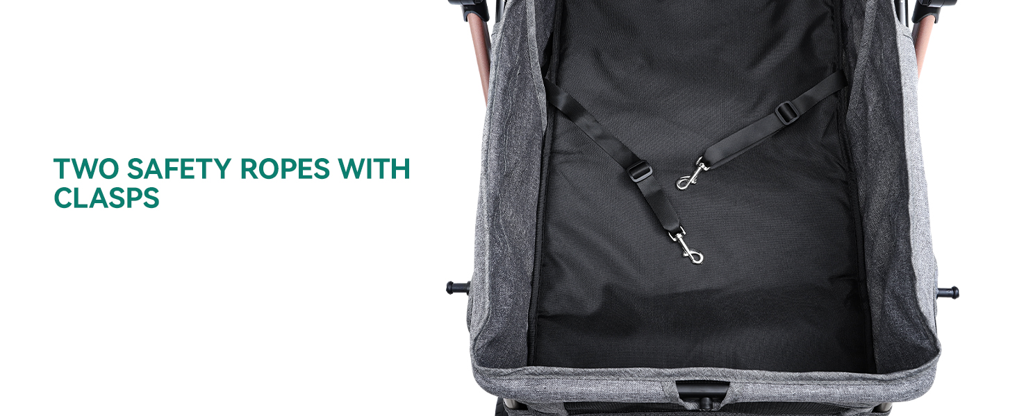 Візок для собак та котів YITAHOME, складаний, до 22 кг, сірий