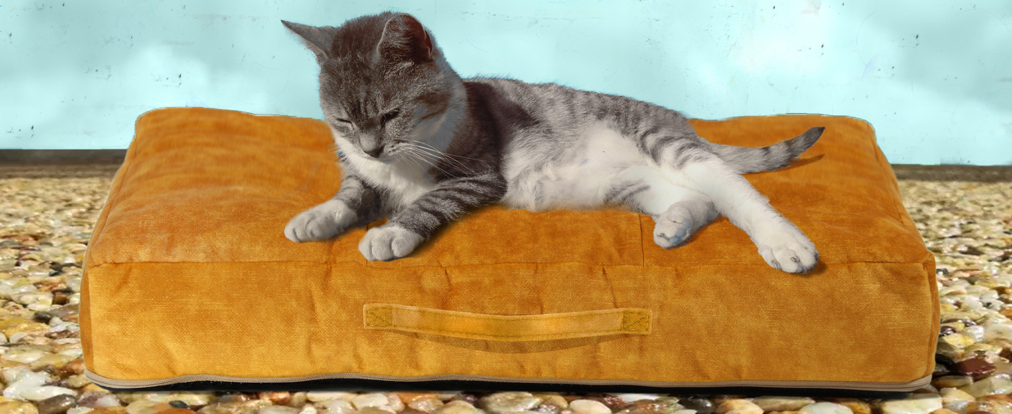 Килимок для собак Sesto Senso Premium, прямокутний, з Memory Foam, знімний чохол, сірий, 100x70 см, модель 1