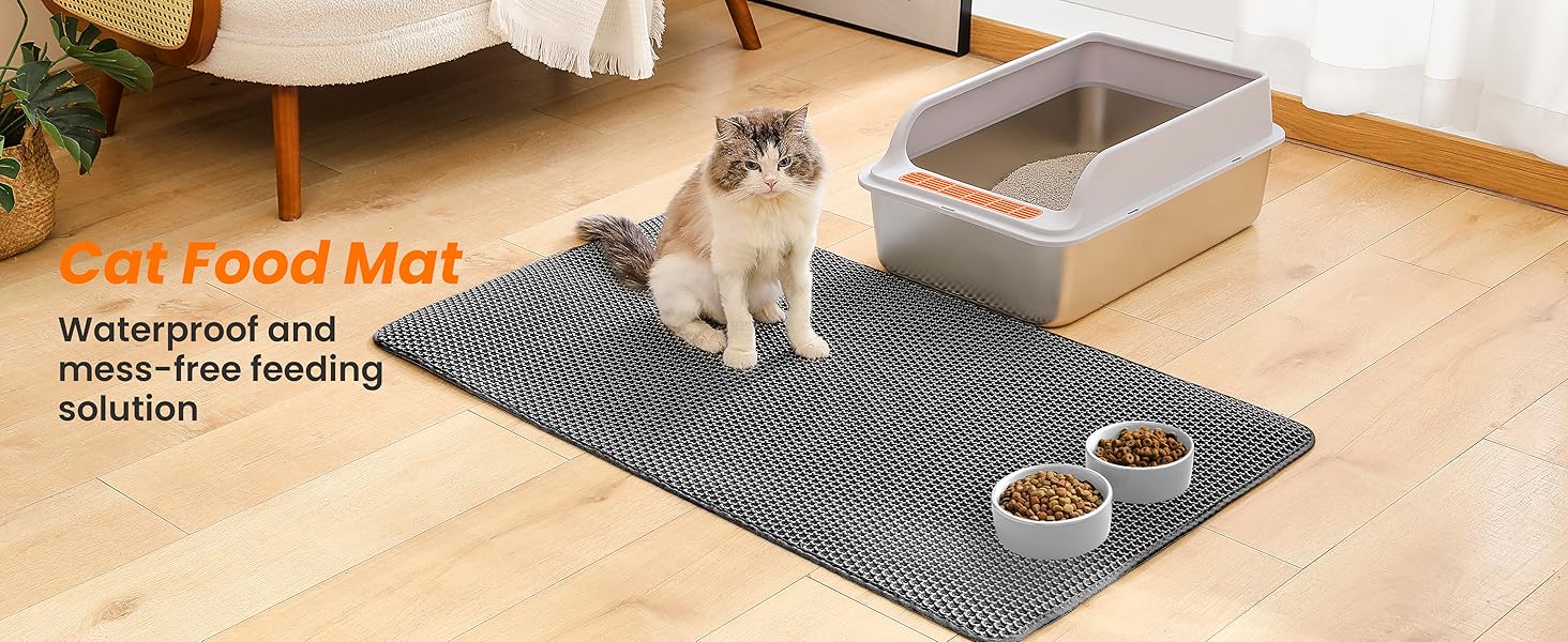 Килимок для котячого туалету Petinstinct, XXL, 116x66 см, чорний, двошаровий, бджолиний дизайн