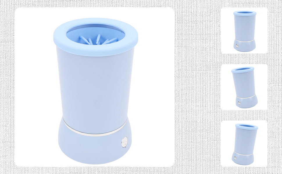 Автоматичний очищувач лап для собак, портативний миючий стаканчик з м'якою силіконовою щіткою, машина для миття лап, силіконові щетинки (BLUE)