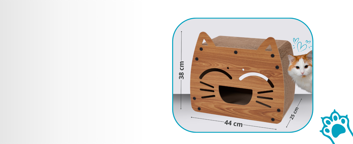 Будиночок-кіготь для котів Ultiness® з ігровим майданчиком, 44x25x38 см. Кліма-кіготь для котів, аксесуари для котів, іграшки для котів