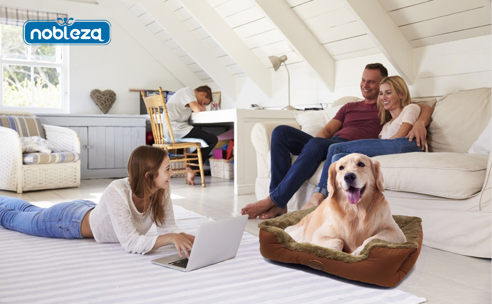 Ліжко для собак Nobleza, великі породи, корзина, диван, подушка, корзина, знімний чохол, 75 x 50 см