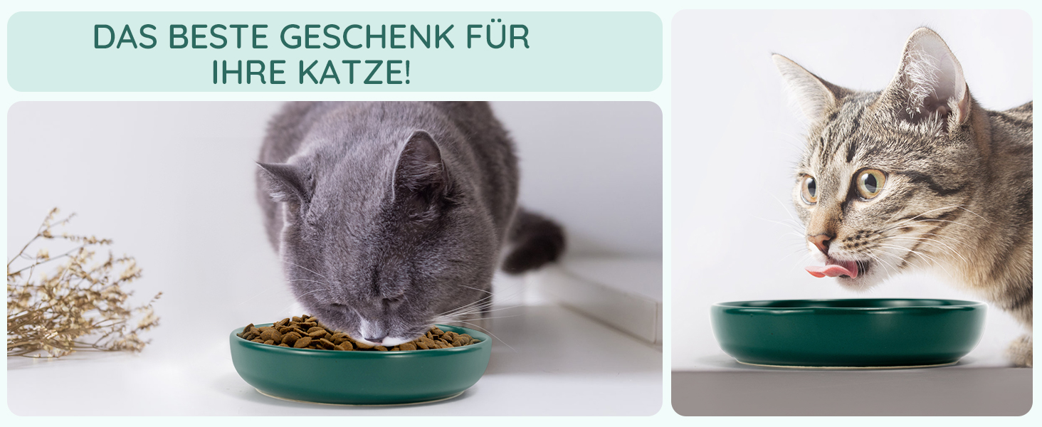 Набори мисок для котів SPUNKYJUNKY 3 шт. з кераміки, чорного кольору (300 мл)