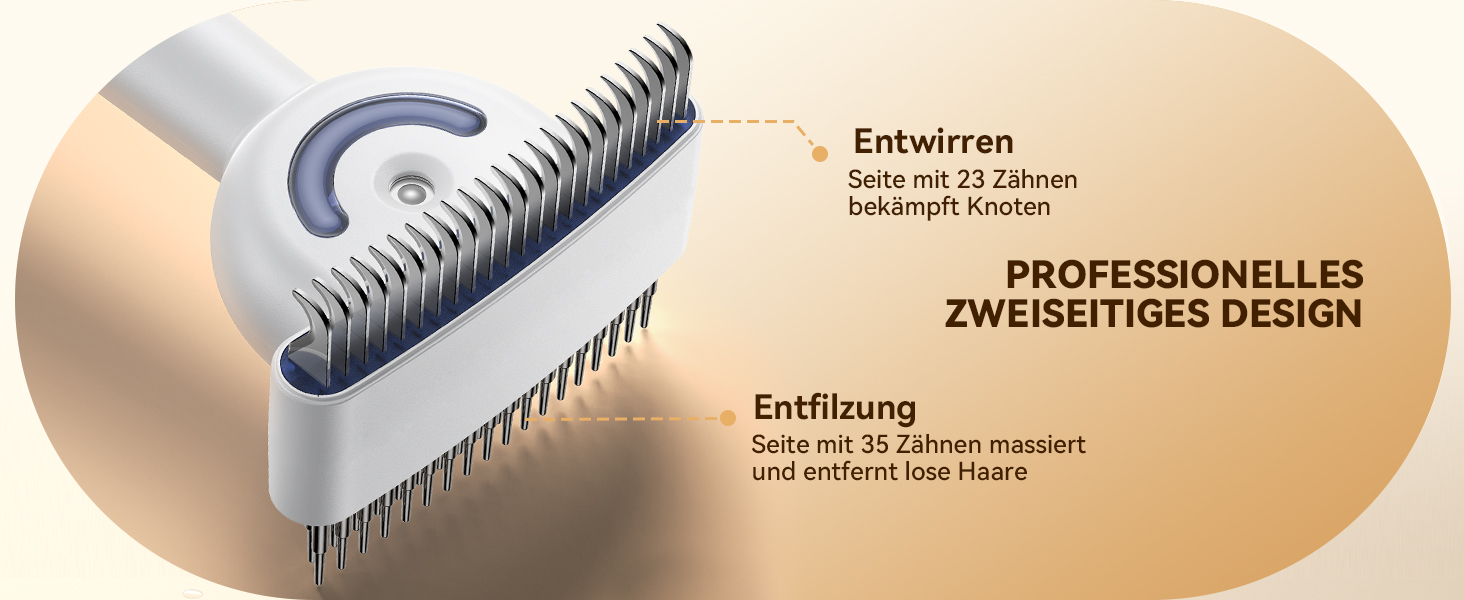 Щітка для вичісування підшерстка собак та котів FEELNEEDY, 4 в 1, для довгошерстих порід, 23+35 зубців, двосторонній спрей, 2 щітки з кожної сторони