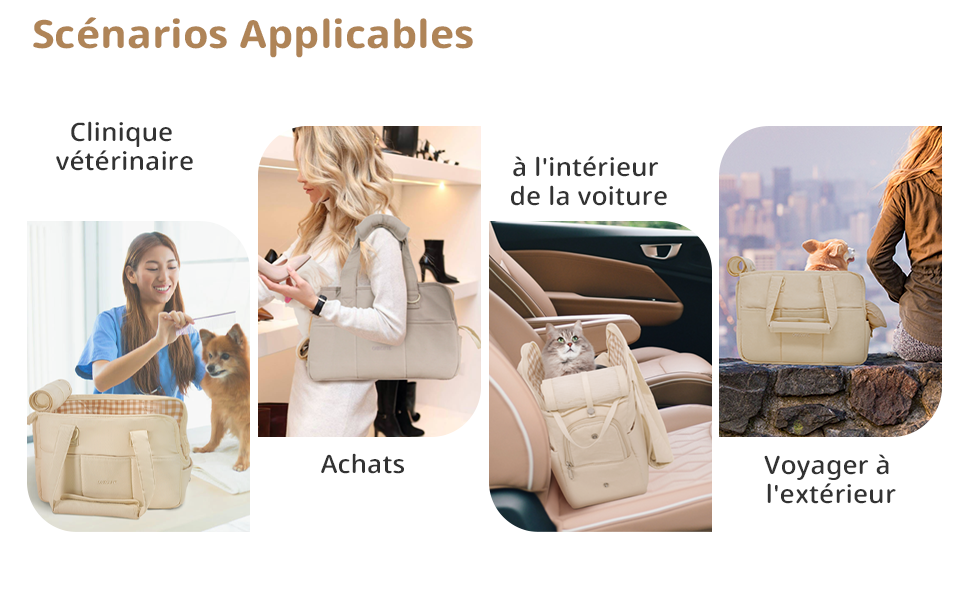 Сумка-переноска для котів, собак, цуценят, дихаюча та складана, для подорожей, на плече, ручна сумка для маленьких тварин, вантажопідйомність до 3 кг (маленька, бежева)