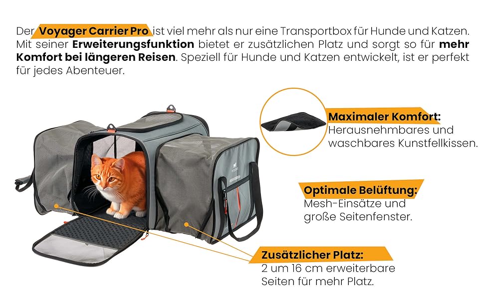 Переноска для собак та котів Ferplast Voyager PRO, сіра, 49x37x39 см, до 15 кг