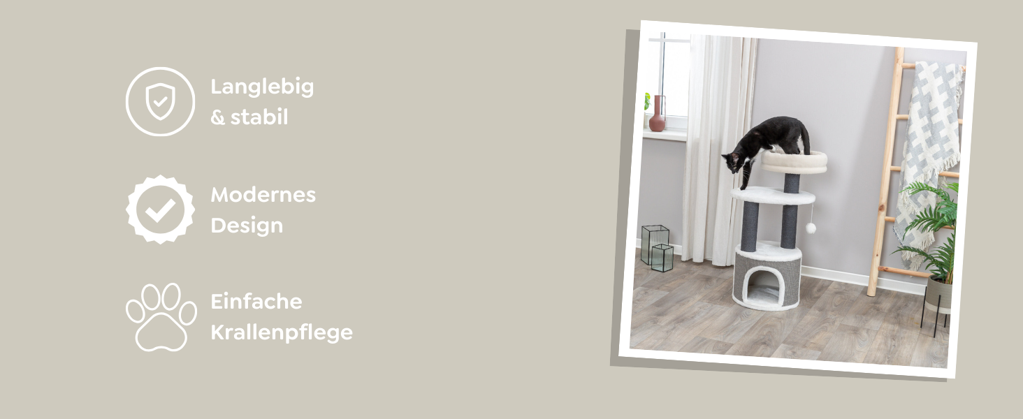 Дерев'яний кігтеточка TRIXIE Marco 114 см – багатоповерхова, з місцями для відпочинку та іграми