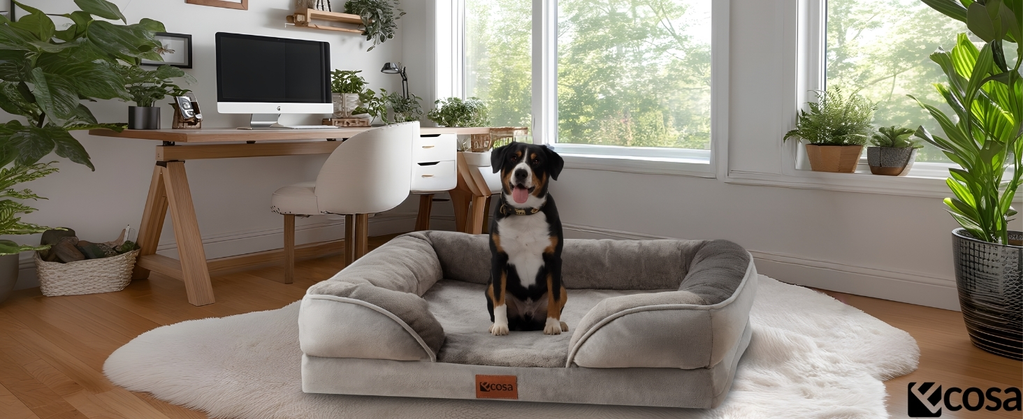 Ортопедичне ліжко для собак Ecosa®: велике, середнє, маленьке. Зручне, миється, знімний чохол