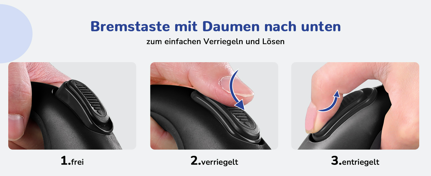 Рулетка для собак Pecute 10м, чорна. Макс. вага - 50 кг, антизаплутана, з кнопкою швидкої зупинки