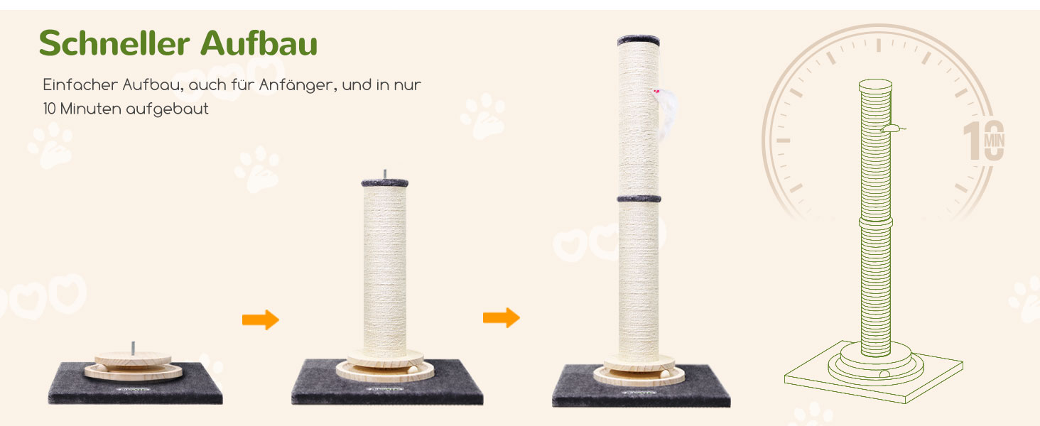 Котячий комплекс Globlazer XXL: стабільна стійка 90х50 см з іграшками, товстий стовпчик з сизалю, іграшковий м'ячик, для великих котів (SC35, темно-сірий)