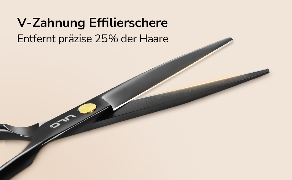 Професійний набір для стрижки волосся ULG - професійні барберські ножиці 16,5 см з японської нержавіючої сталі, витончуюча ножиця, гребінець, затискачі та етилуі - для чоловіків, жінок, дітей, чорний