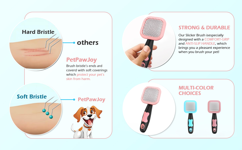 Щітка для собак PETPAWJOY: видалення шерсті, масаж, для малих порід, цуценят, Yorkie, Пудель, кроликів, котів, рожева