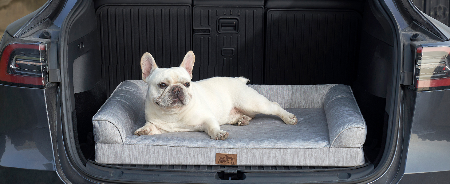 Ортопедичне ліжко для собак COZY KISS XL, 107x76x18 см - ліжко для великих собак з яйцеподібною піною та знімним чохлом