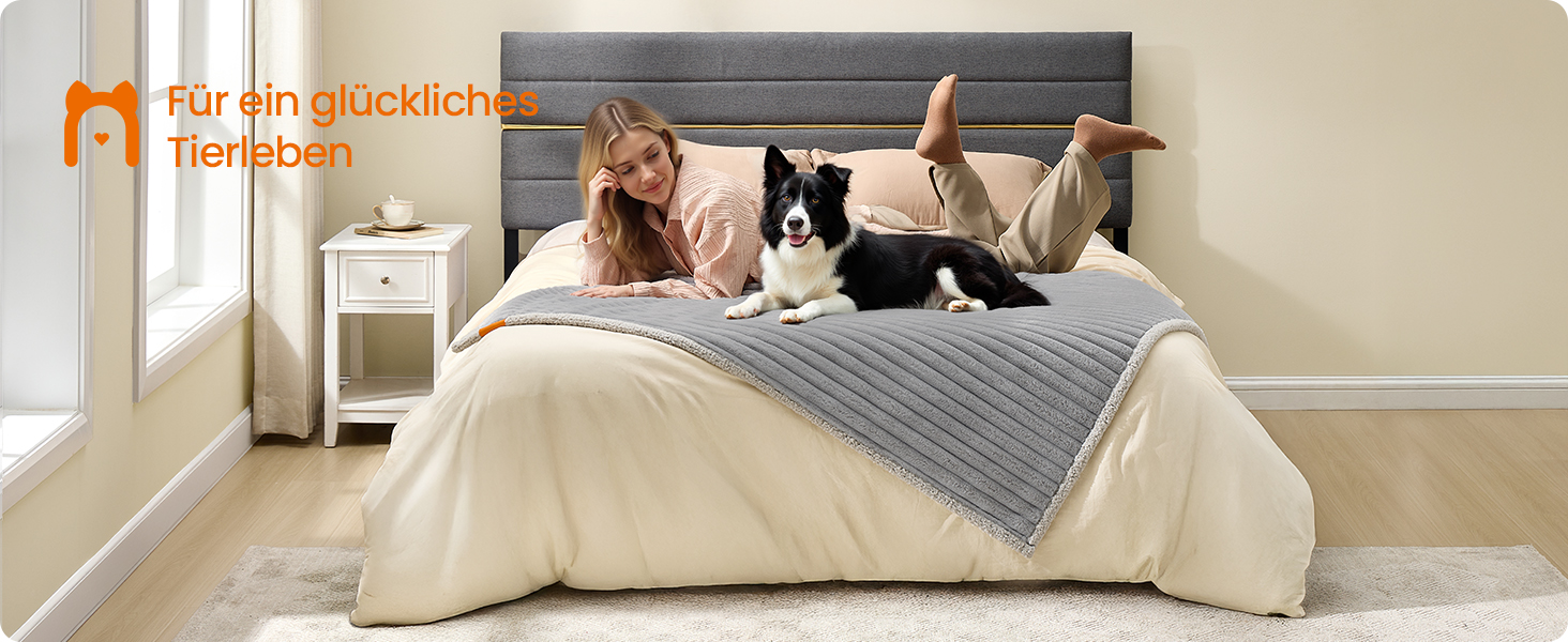 Водонепроникний килимок для собак Feandrea, XL (152 x 127 см), для великих та середніх собак, двосторонній, миючий, сірий та світло-сірий