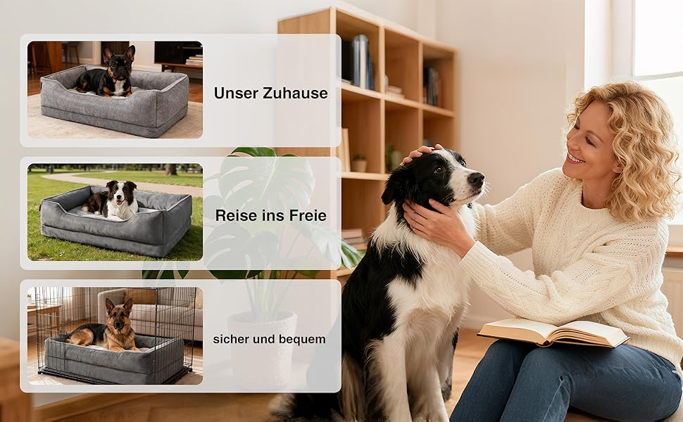 Лягу для собак середніх та великих порід Zedelmaier, 90х68х19 см: зносостійкий кошик, товсте ліжко, миється, водонепроникна, сірий колір.
