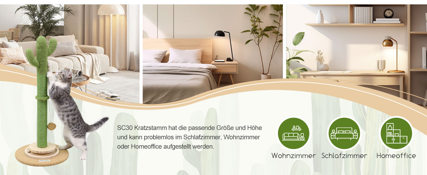 Котячий комплекс Globlazer з когтеточкою, великий, 90х50 см, 2 в 1 з іграшками, товстий стовпчик з сизалю, м'який, для великих котів (зелений)