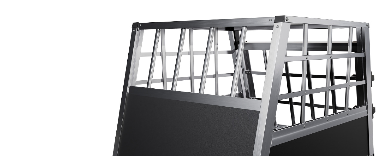 Транспортна переноска для собак Juskys Alu M - алюмінієва переноска для собак, 69x54x51 см, міцна та легка у догляді