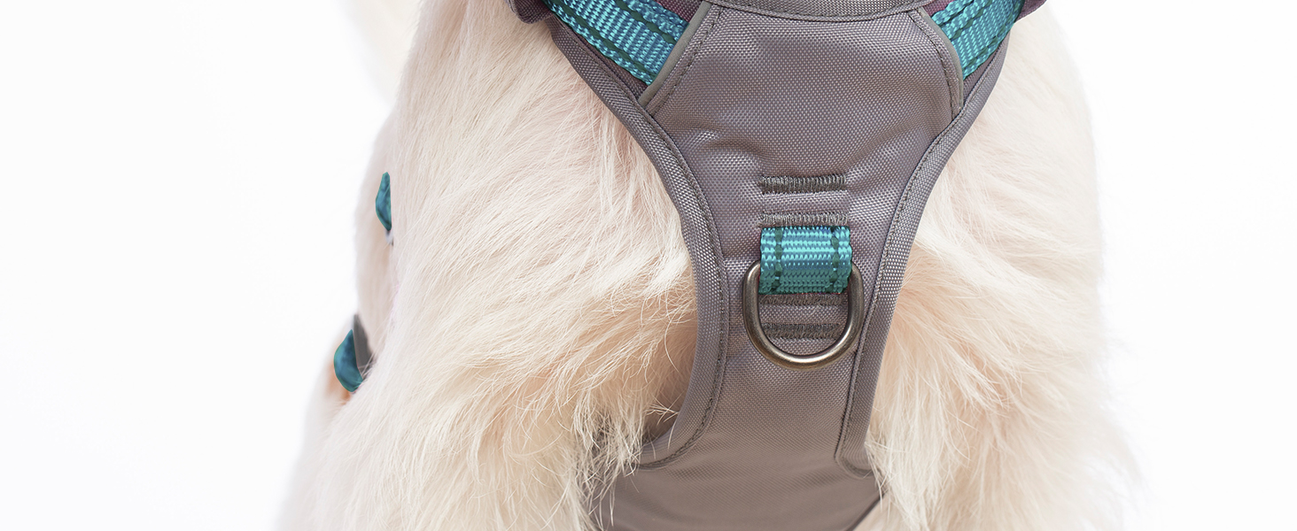 Нашийник-шлейка Huntboo для собак, анти-випадковий вихід, для панічних собак, світловідбиваючий нашийник з ручкою, регульований (S, 1 шт., блакитно-зелений)