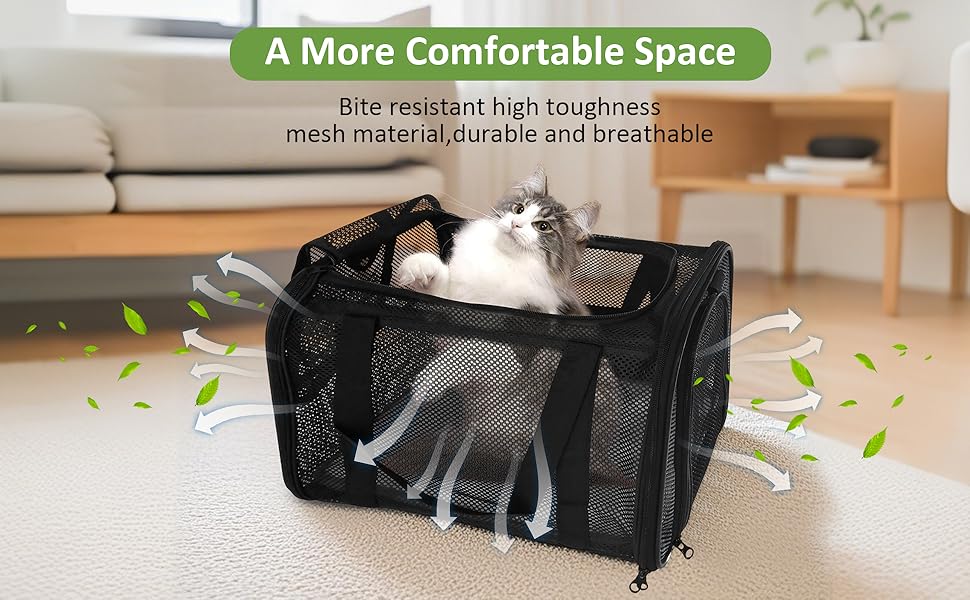 Транспортна сумка для кота/собаки, чорна. Складана переноска для тварин до 6 кг