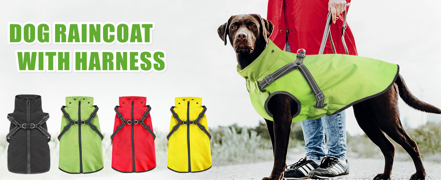 Водонепроникний дощовик для собак Mosucoirl з капюшоном. Регульована куртка для малих, середніх та великих собак та цуценят. Червоний, L