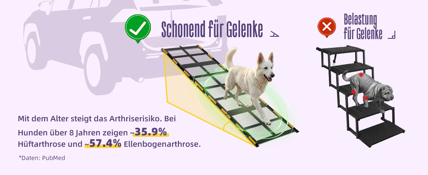 Рампа для собак Extra Lange 190 см – стабільна авторампа для великих собак, для SUV, комбі та автодому, до 90 кг