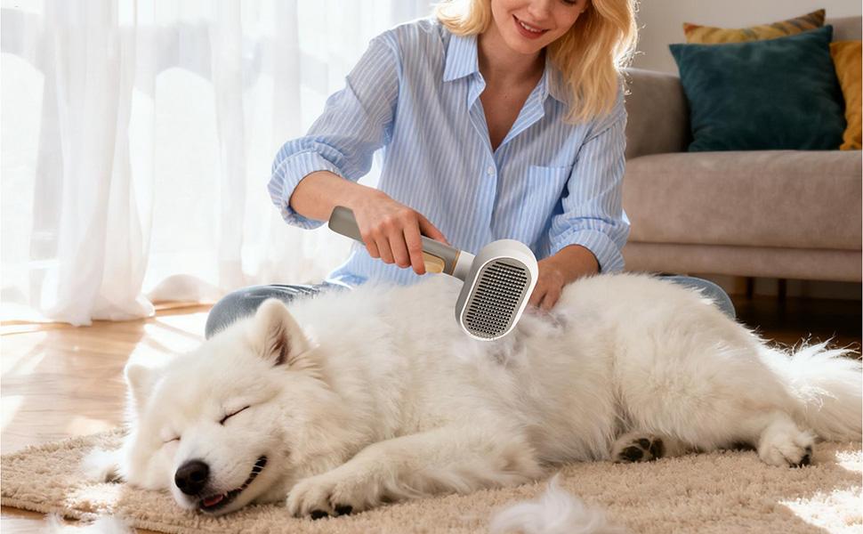 Щітка для догляду за шерстю собак, 3 насадки | для короткої, довгої шерсті та підшерстка | для дому, квартири, офісу