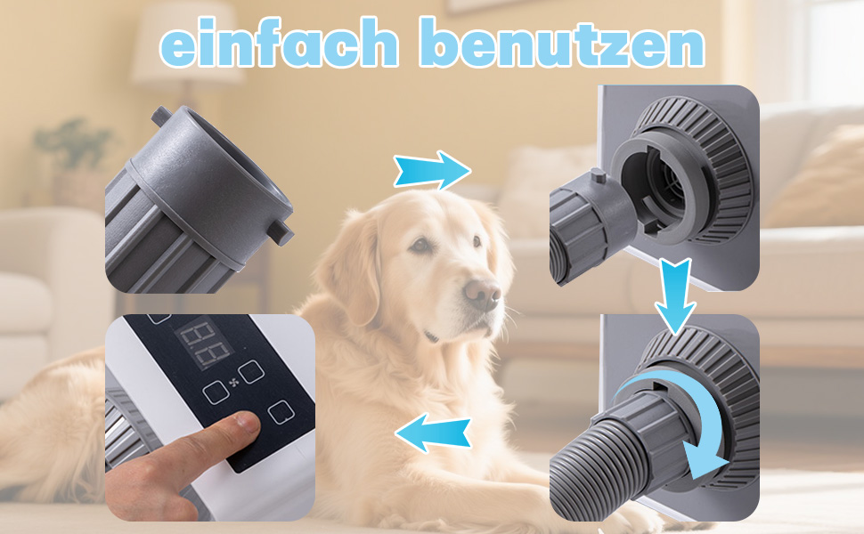 Фен для собак Kanonen-Stil, білий, 2400W, регульована потужність, 1-9 рівнів, температура 35-60°C, сенсорне керування